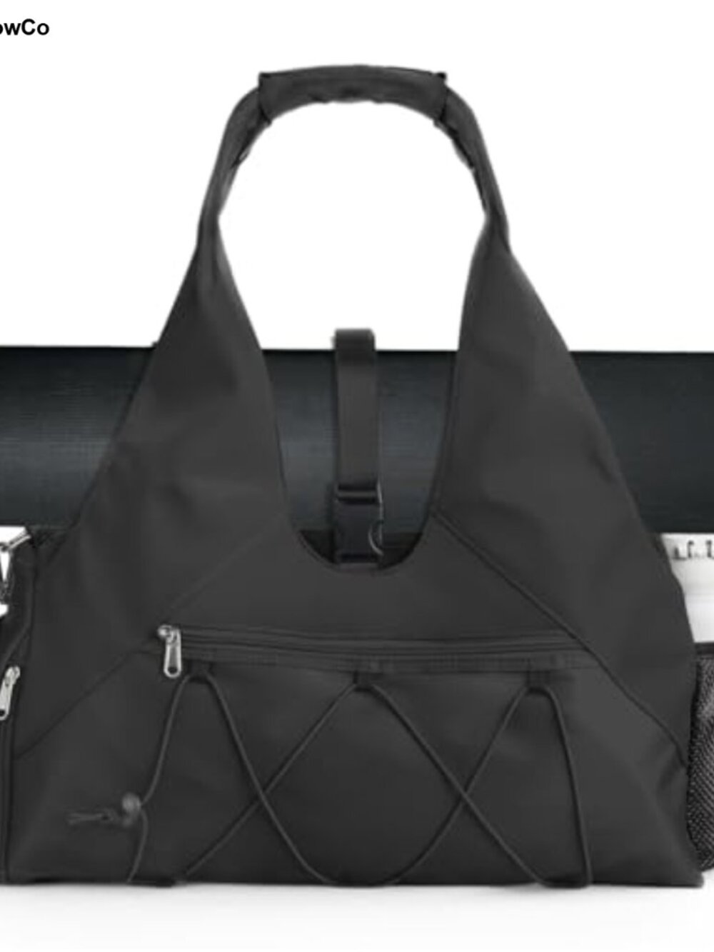 Gym Bag with Yoga Mat Holder, Water-Resistant Nylon
